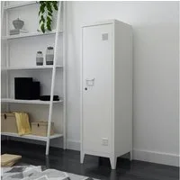 en.casa Spind »Kurikka« Einzelspind 137x38x38cm abschließbar Stahl Weiß