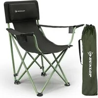 Dunlop Campingstuhl Campingstuhl Klappstuhl faltbar XXL bis 160 kg massives Stahlrohr, LUXUS Camping Stuhl leicht gepolsterte Kopflehne bis 160 kg