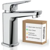 instmaier Waschtischarmatur Amelie Wasserhahn für Bad, Waschbeckenarmatur in edlem Design moderne Form mit hochwertiger Chromoberfläche