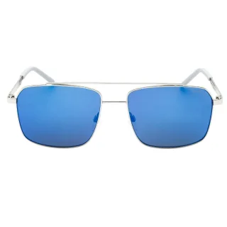 Nike Traveler Strike Sonnenbrille Mit Blauen Verspiegelten Gläsern, Silberfarben