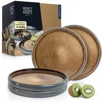 Moritz & Moritz Dessertteller SOLID 4x Dessertteller Beige, (4 St), Robustes Steinzeug, Spülmaschinengeeignet