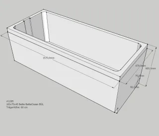 Neuesbad Wannenträger für Bette Ocean 160x70 Ül.hi. SW11462