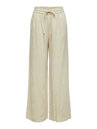 JDY - JDYSAY HW LINEN WIDE PANT WVN NOOS Oatmeal - Gr. - 32