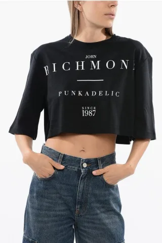 Kurzes GENYA T-Shirt mit Oversized-Passform in Schwarz