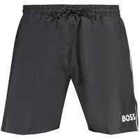 BOSS Badeshorts Elegante Schwarze Herren-Bade-Boxershorts mit Kontrastdetails