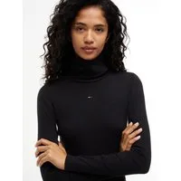Tommy Jeans Jerseykleid TJW TURTLNCK BODYCON MIDI DRESS Baumwollmischung, figurbetont
