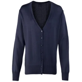 Premier Damen Strickweste mit Knopfleiste (Marineblau)
