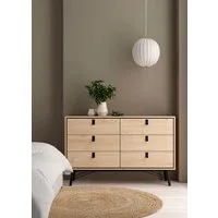 Home affaire Kommode Ry Aufbewahrung, Schubladenschrank, Stauraum, Sideboard mit 6 Schubladen, Breite 150 cm, Höhe 95 cm, Massivholzbeine