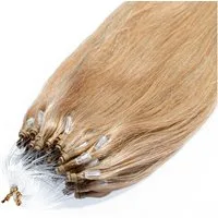 hair2heart Echthaar-Extension Premium Microring Extensions #9/31 Lichtblond Gold-Asch 40cm