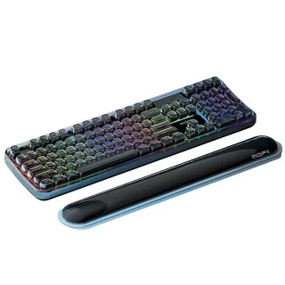 MOFii 708 Tri-Mode Transparent Gaming Keyboard with Hand Support 105-keys RGB Backlit Ergonomics Design Membrane Keyboar