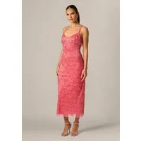 Adrianna Papell Abendkleid Beaded Sleeveless Ankle Dress Umwerfendes und opulentes Kleid mit Perlenfransen