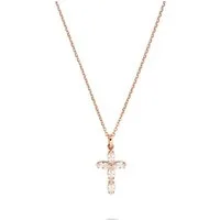 Tamaris Edelstahlkette Tamaris Damen-Kette Edelstahl 5 Zirkonia Kreuz