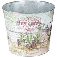 Florists Products Übertopf Vintage Metall Blumentopf Bunt - Garten Balkon Deko 18cm