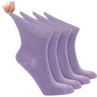 NoblesBox Diabetikersocken Diabetikerstrümpfe Damen - Weicher Komfortbund - Venenfreundlich (Beutel, 4 Paar) Bambussocken