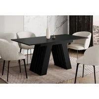 Home Collective Esstisch ausziehbar Tisch Küchentisch Esszimmertisch Ausziehtisch (Esszimmer Küche Wohnzimmer Esstisch erweiterbar), modernes Design mit A-Linien-Gestell, 120-160 x 80 cm Schwarz