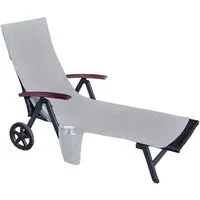 Casa Colori Handtuch Liegestuhl Auflage XXL 60x190 Frottier Auflage in Silber, Frottee (1-St), XXL
