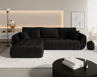 Ecksofa Schlafsofa MISATO Stoff Monolith Grafit Ottomane Links