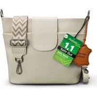 Adel Bags Schultertasche SARA Umhängetasche für Damen, Schultertasche aus Echtleder (Test SEHR GUT, Note 1.1), 20 Farboptionen, Hergestellt in Italien, mit 2 Riemen