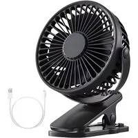 HS.SUPPLY Tischventilator Clip- und Tischfunktion, 3 Geschwindigkeitsstufen, 720° verstellbar, 16 cm Durchmesser, 2-in-1 Clip- & Tischfunktion, 3 Windstufen, 720° manuell verstellbar