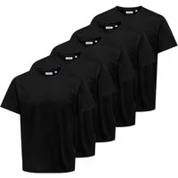 ONLY & SONS Rundhalsshirt ONSJEFF REG SS TEE 5-PACK OTL (Packung, 5-tlg)