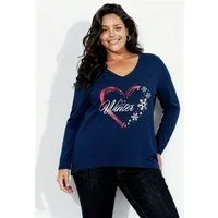 Angel of Style Longshirt T-Shirt Weihnachtsherz
