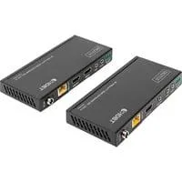 4K HDBaseT HDMI Extender Set, 150 Meter, HDMI Verlängerung schwarz, Sendeeinheit + Empfängereinheit