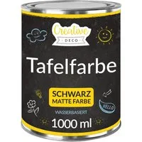Creative Deco Wandfarbe Schwarz Wandfarbe Kreidefarbe Tafelfarbe, 1000ml