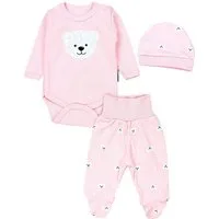 TupTam Langarmbody Baby Mädchen Jungen Bekleidungsset Langarmbody Hose Mütze mit Spruch