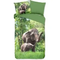 ESPiCO Bettwäsche Elefanten Trendy Bedding, Renforcé, 2 teilig, Elefant, Elefantenkalb, Tiermotiv