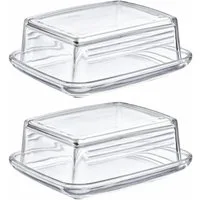 WESTMARK Butterdose 2 Stk., aus Glas, Länge: 14,3 cm, Transparent, Glas