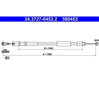 ATE Handbremsseil hinten links Mercedes Viano Vitto W639