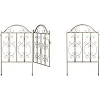 relaxdays Zauneinzeltür 3-teiliges Gartentor bronze