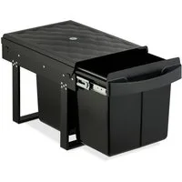relaxdays Einbaumülleimer Schwarzer Einbaumülleimer, 2 x 15 L
