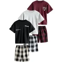 Next Pyjama Karierte kurze Schlafanzüge, 3er-Pack (6 tlg)