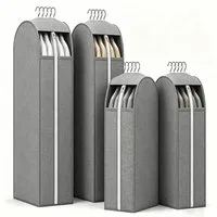 BlingBin Kleidersack 4-teiliger kleiderhülle Staubbeutel (4er Set, 4 St., 2 x 60 x 127 x 25,5 cm + 2 x 60 x 153 x 25,5 cm) kleidersack mit reißverschluss, kleiderschrank aufbewahrung, Grau