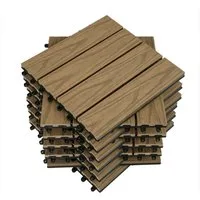 Woltu WPC-Fliesen, 22 St., 22 St. Balkonfliesen, Terrassenfliesen 30x30cm Holz Optik mit Relief