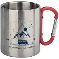 Moses. Verlag Becher Edelstahl Karabiner-Becher 300 ml doppelwandig für Outdoor