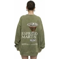 Worldclassca Sweatshirt Worldclassca Oversized Sweatshirt ESPRESSO Print Langarm Pullover Print ESPRESSO MARTINI