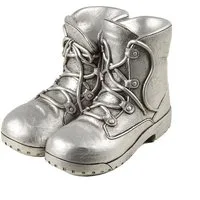 Ambiente Haus Spardose Stiefel, silberfarben, (1-tlg), Sparschwein, Retro-Design, ideales Geschenk