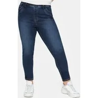 Sheego Bequeme Jeans Stretch-Jeans normal mit Gummibund und Gürtelschlaufen