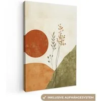 OneMillionCanvasses® Leinwandbild Sonne - Abstrakt - Äste - Orange, Fotodruck (1 St), Leinwand Canvas Wandbild, Wanddekoration 20x30 cm