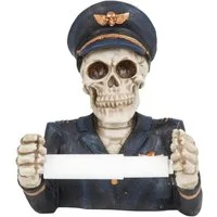 Geschenkestadl Toilettenpapierhalter Toilettenpapierhalter Totenkopf Pilot Wandaufhängung ca 21x18,5cm Bad