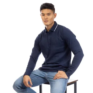 Peter Werth - Poloshirt für Herren, Langärmlig (Dunkel-Marineblau)