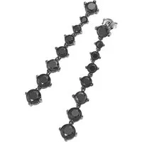 GIORGIO MARTELLO MILANO Paar Ohrhänger mit Zirkonia oder schwarzem Spinell, Silber 925/-