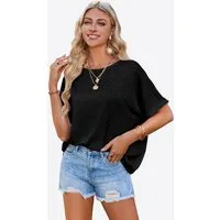 Imily Bela T-Shirt Damen Lässige Kurzarm Tops (Packung, 1-tlg., 1per-Pack) Einfarbig