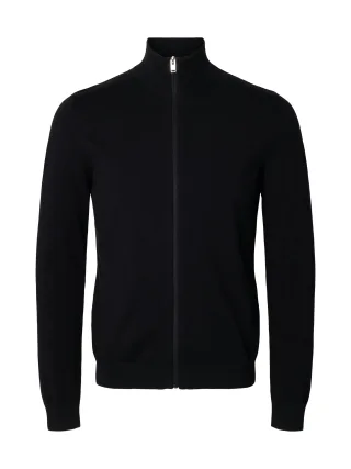SELECTED MEN - SLMBERG FULL ZIP CARDIGAN NOOS Black - Gr. - XXL
