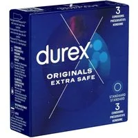 durex Kondome Originals Extra Safe Packung mit, 3 St., extra sichere Markenkondome mit Easy-On™-Passform