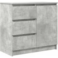 vidaXL Sideboard Sideboard mit Schublade Betongrau 71x35x65 cm Holzwerkstoff (1 St)
