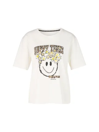 Marc Cain Sports - Bio-Baumwoll-T-Shirt Rethink Together off-white - Gr. - 38