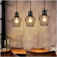 Nettlife Pendelleuchte Retro Schwarz Esstisch E27 Metallschirm Industrie Stil Hängelampe, ohne Leuchtmittel, Wohnzimmer Küche Schlafzimmer Cafe
